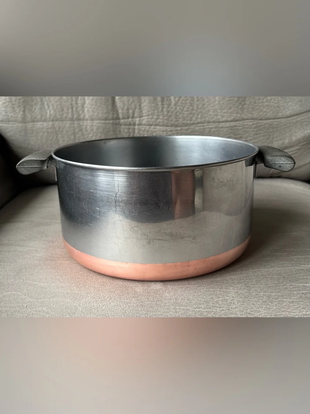 Revere Ware 1801 Copper Bottom 4.5 Qt Stock Pot Double Ring Pre 1968 NO LID